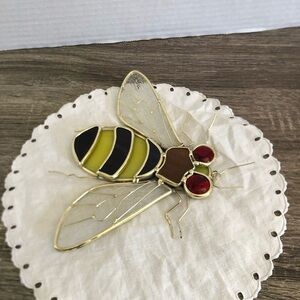 Hand Crafted Stained Glass Bee Suncatcher